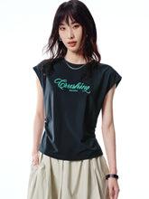 Women's Ruched Tank Top with 3D Embroidery